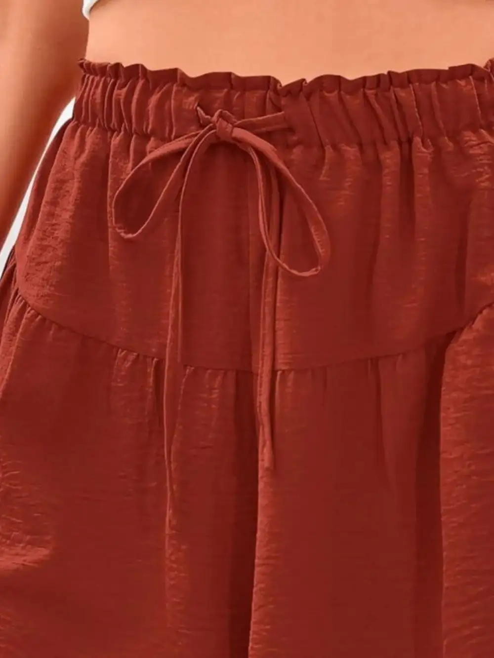 Casual Drawstring High Waist Relaxed Plus Shorts