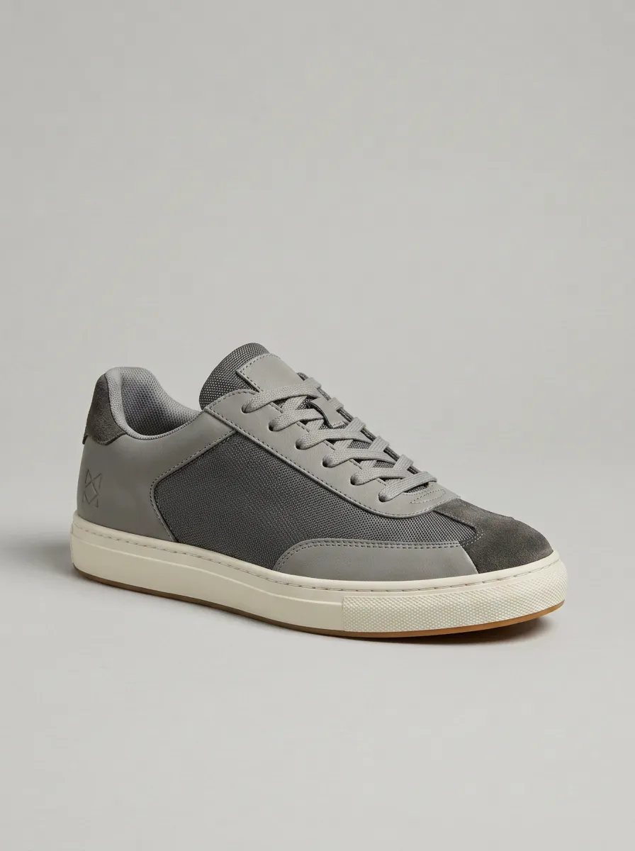 Suede-Panel Leather-Panel Mesh-Panel Men's Athletic Sneakers