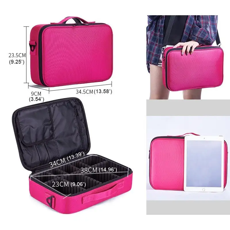 Solid Handheld Makeup Case Bag Multifunctional Travel Portable Bag