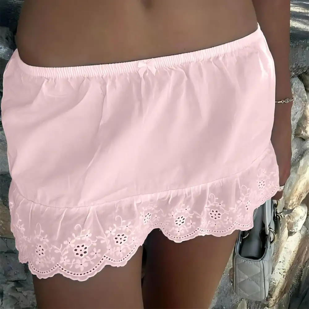 Mini Floral Eyelet Skirt