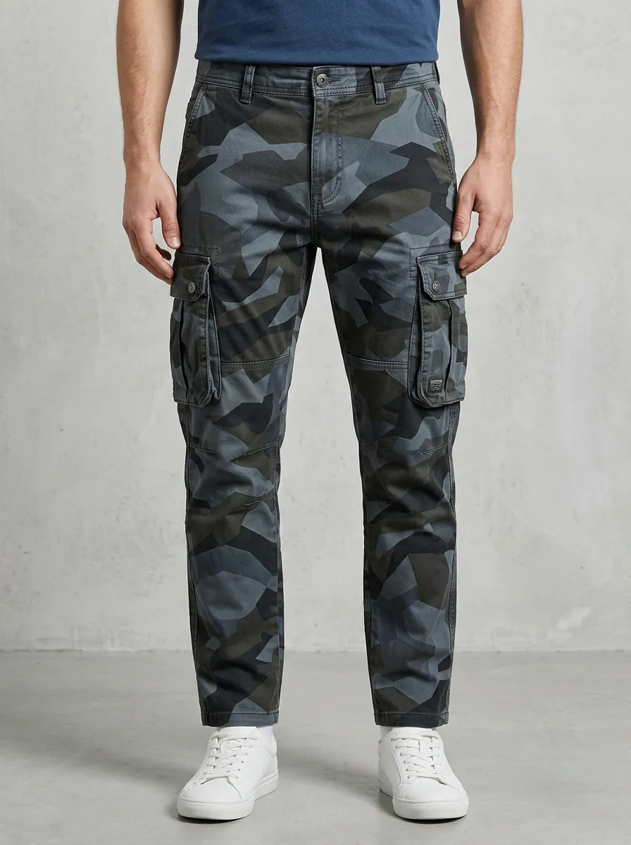 Hardwearing-Look Camouflage Cargo Pants