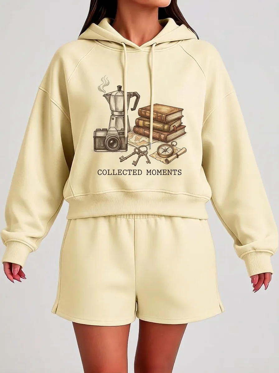 Women's Travel Collected Moments Camera Books Graphic Hoodie
