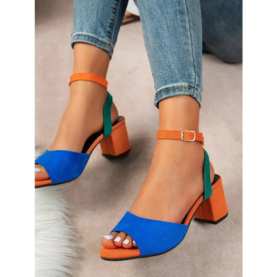 Chunky Heel Ankle Strap Sandals