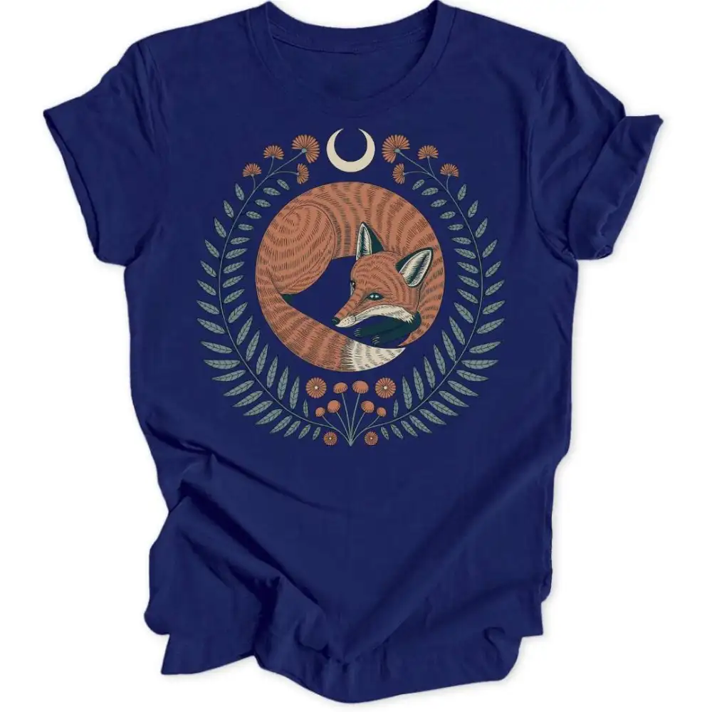 Folk Art Fox Unisex T-Shirt