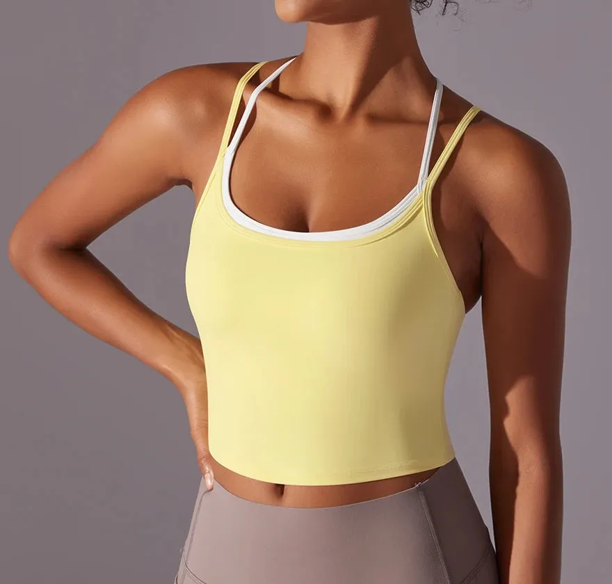 Lace-Detail Yoga Bra