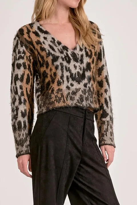 Women's Leopard Print Knit Cardigan Sweater