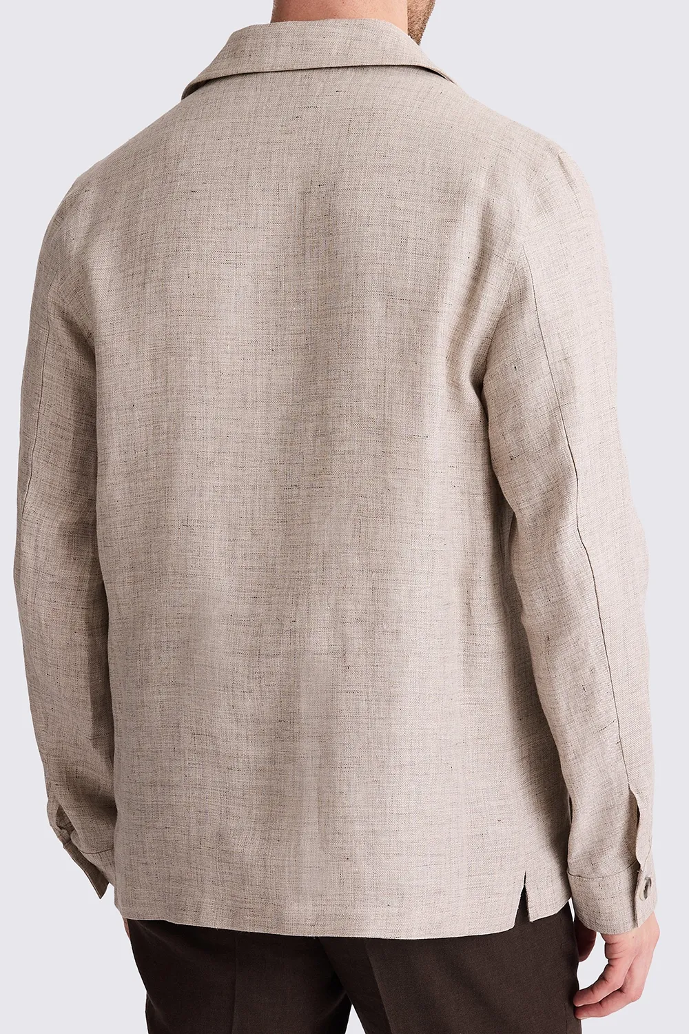 Linen Pleated Jacket with Neutral Textured Colors