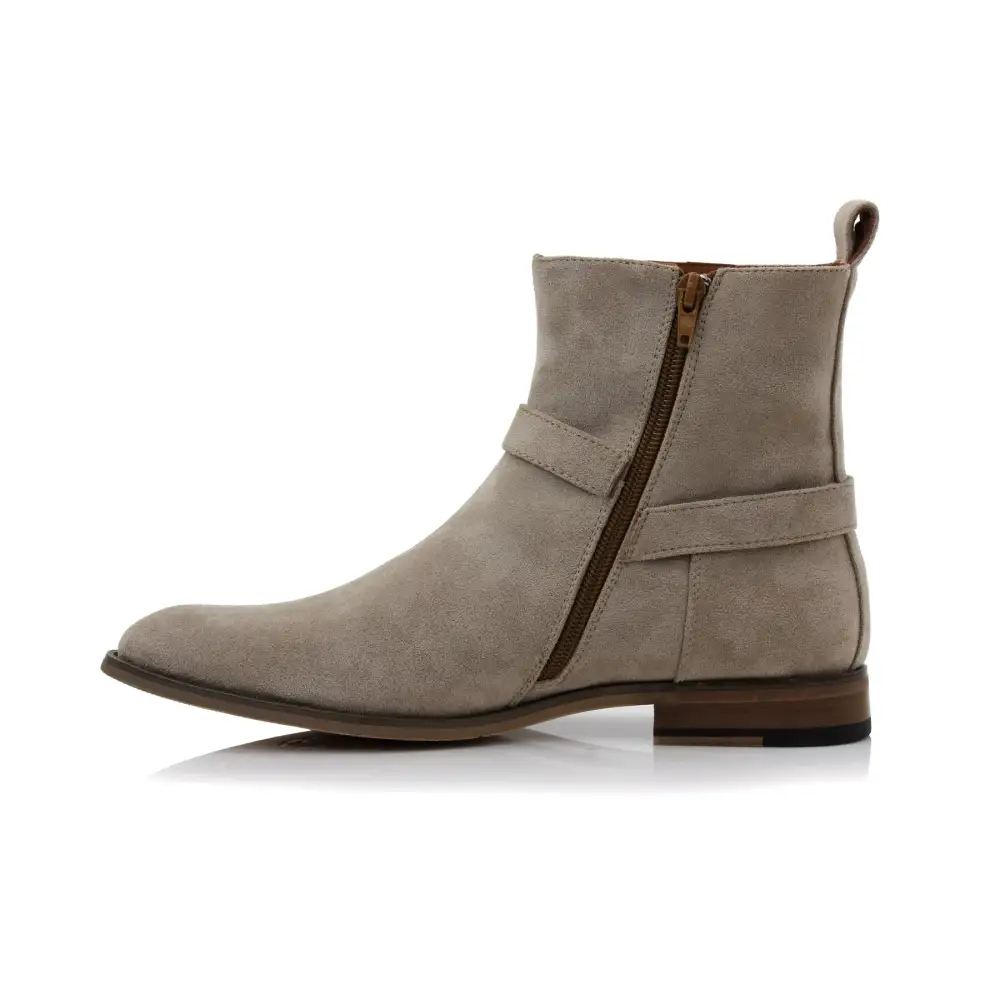 Faux-Suede Suede Faux-Leather Chelsea Boots