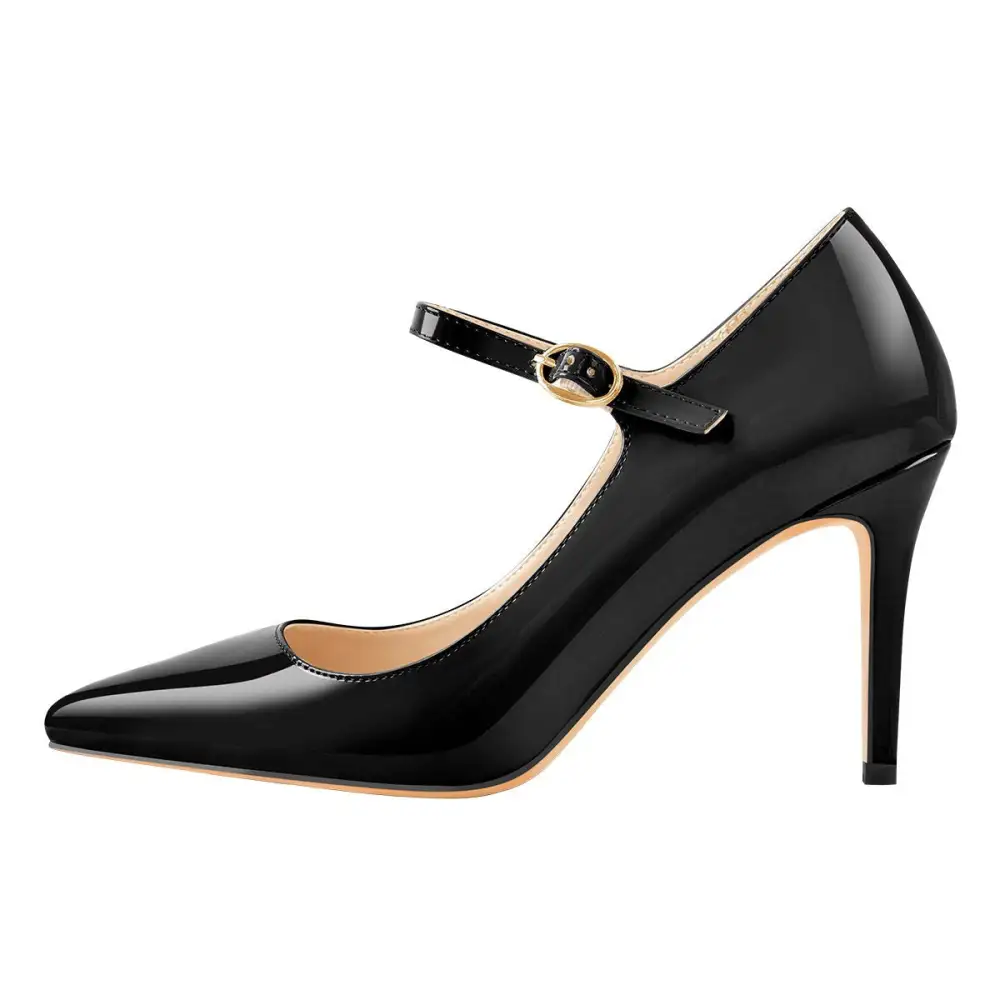 Minimal Patent Finish Pointed Toe Stiletto Pumps