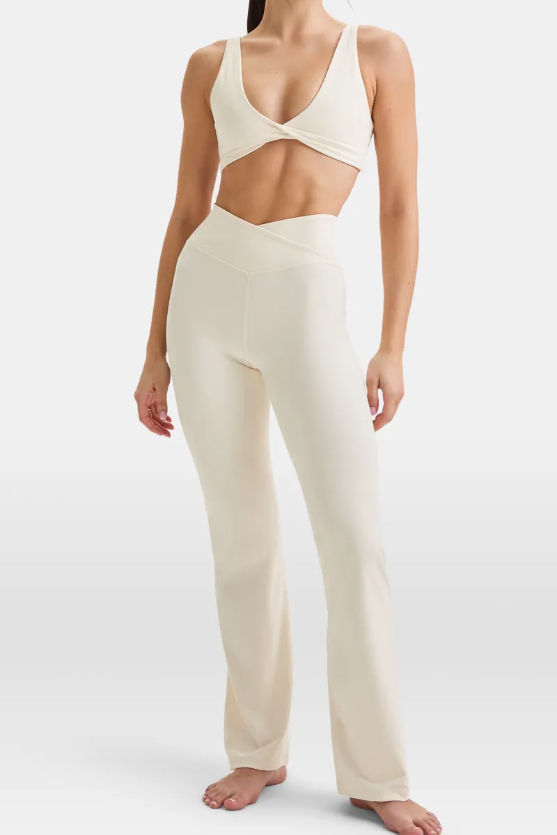 Training Wrap Waist Flared Yoga Leggings