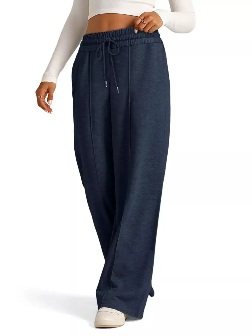 Wide Leg Drawstring Relaxed Fit Pocketed Pants