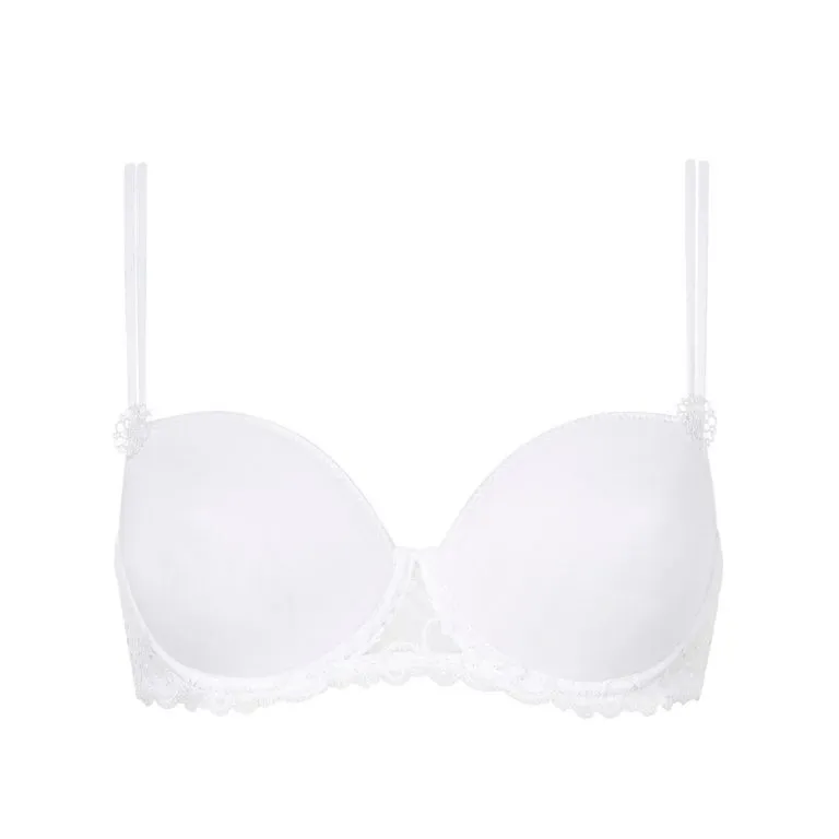 Women's Seamless Adjustable Straps Floral Lace Guipure Lace Embroidery Floral Detail Bra