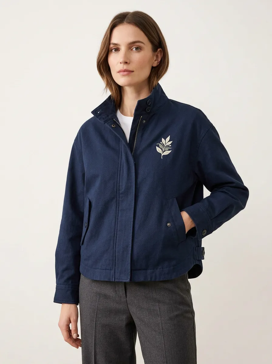 Women's Willow Botanical Leaf Printed Jacket