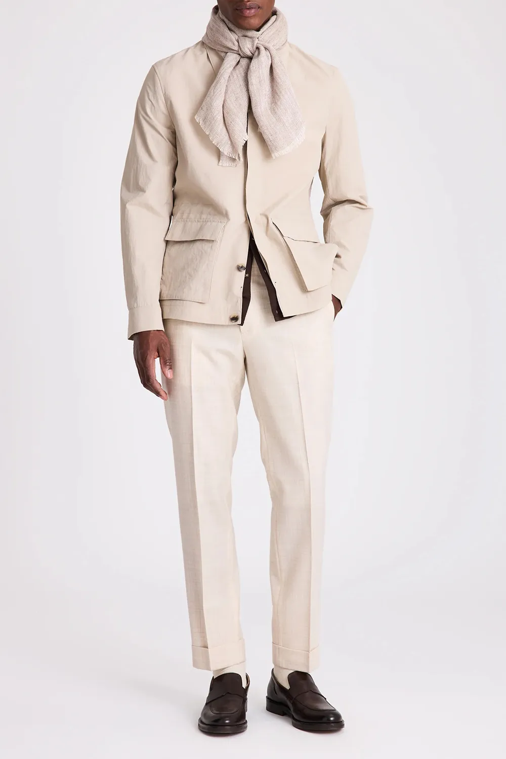 Sleek Taupe Men's Outdoor Jacket