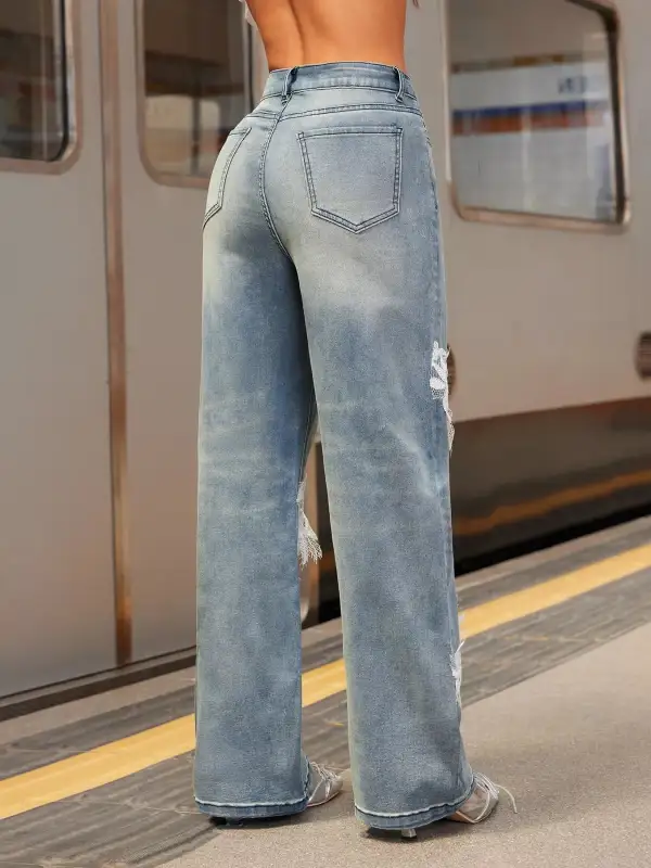 Comfy Collared Denim Jeans