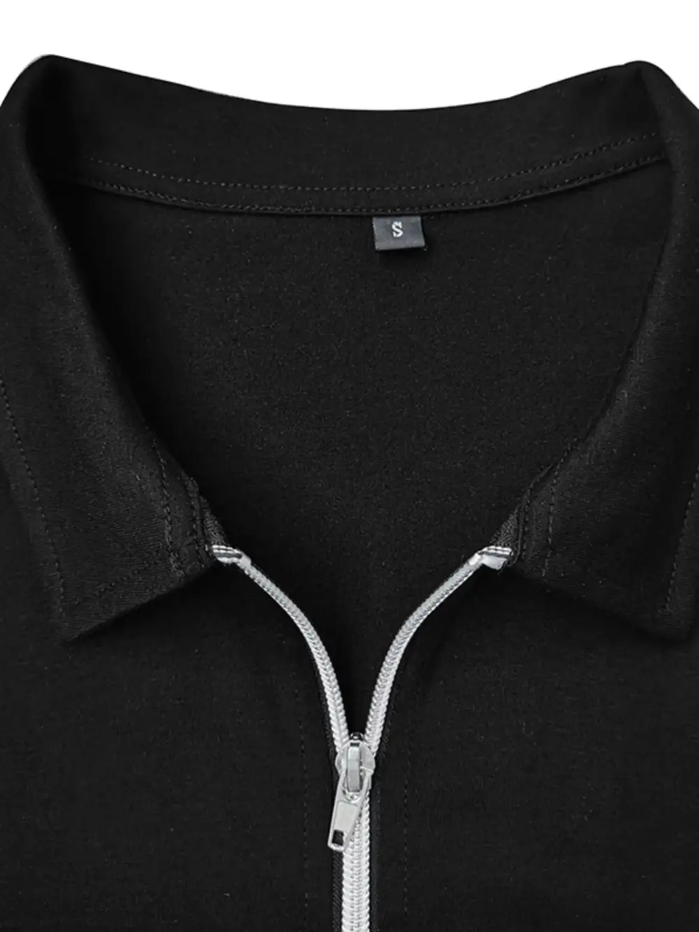 Textured Contrast Detail Collared Polo Shirt