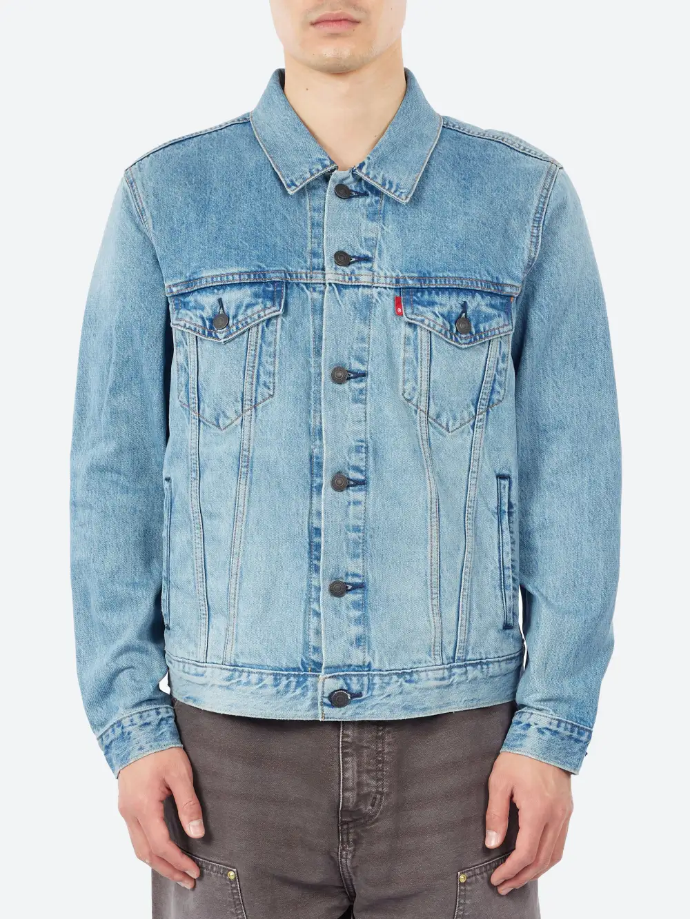 Men's Patch Pocket Hand Pocket Trucker Jacket