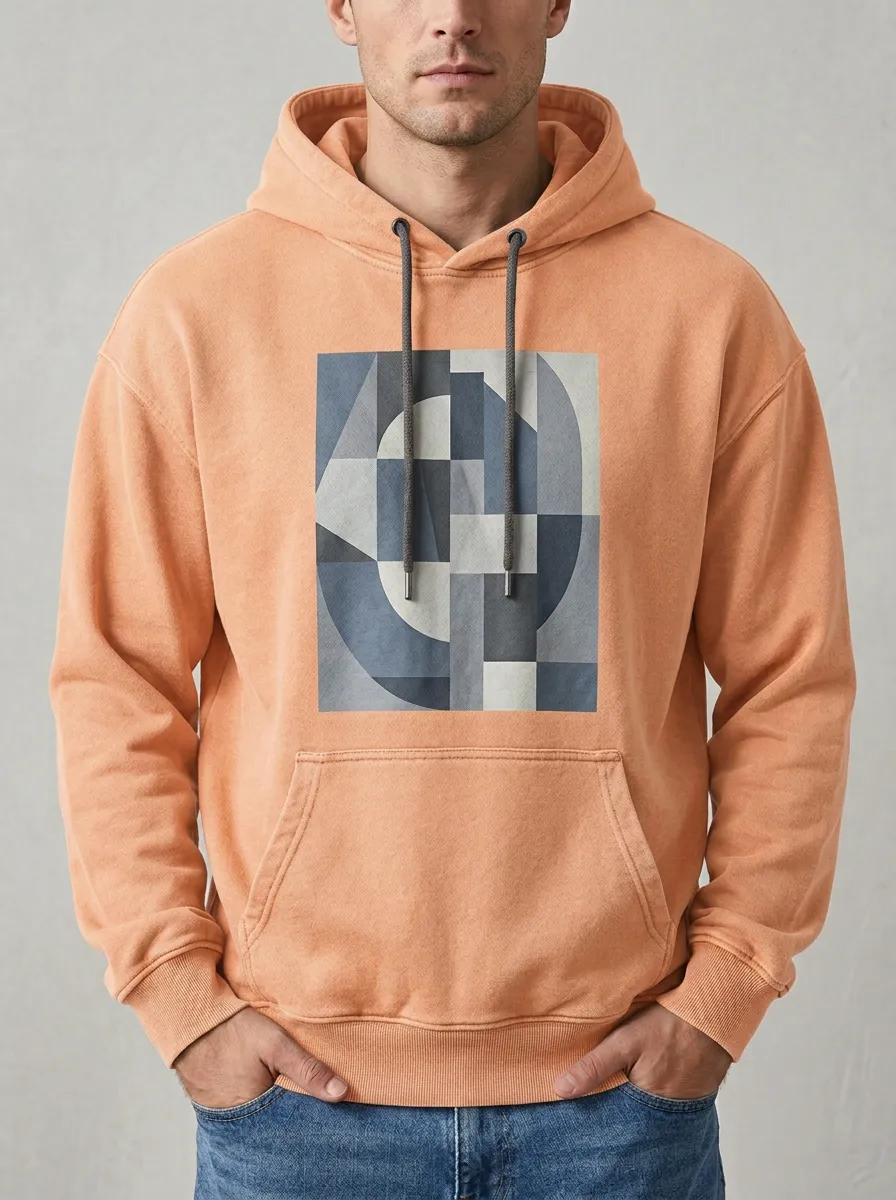 Men's Essential Abstract Geometric Art Print Hoodie