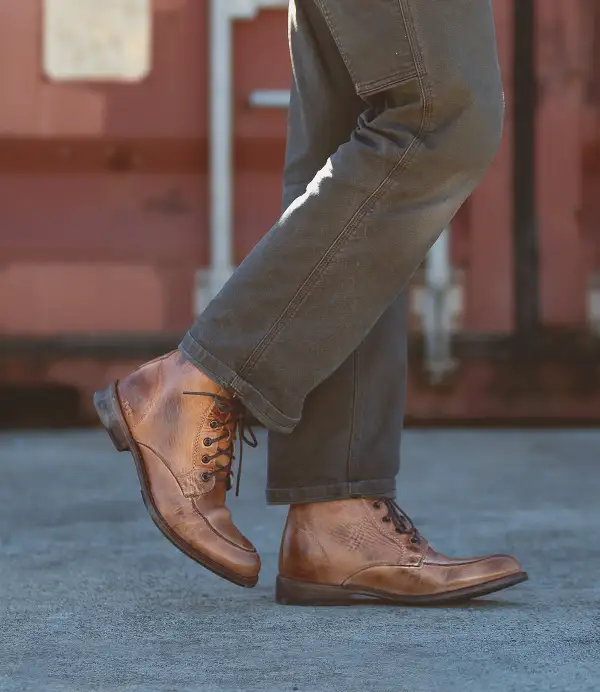 Apron-Toe Lace-Up Work Boots