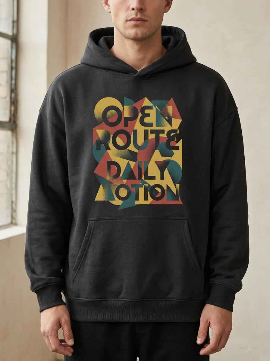 Men's Geometric Graphic Pocket Front Hoodie