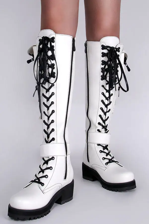 Round-Toe Lace-Up Boots