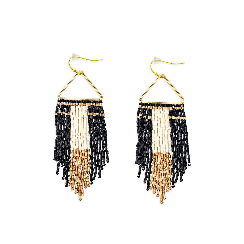 Flowing Dynamic Artful Beaded Earrings