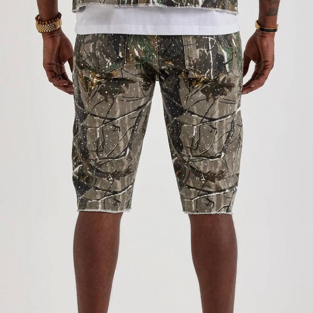 Rhinestone Canvas Shorts