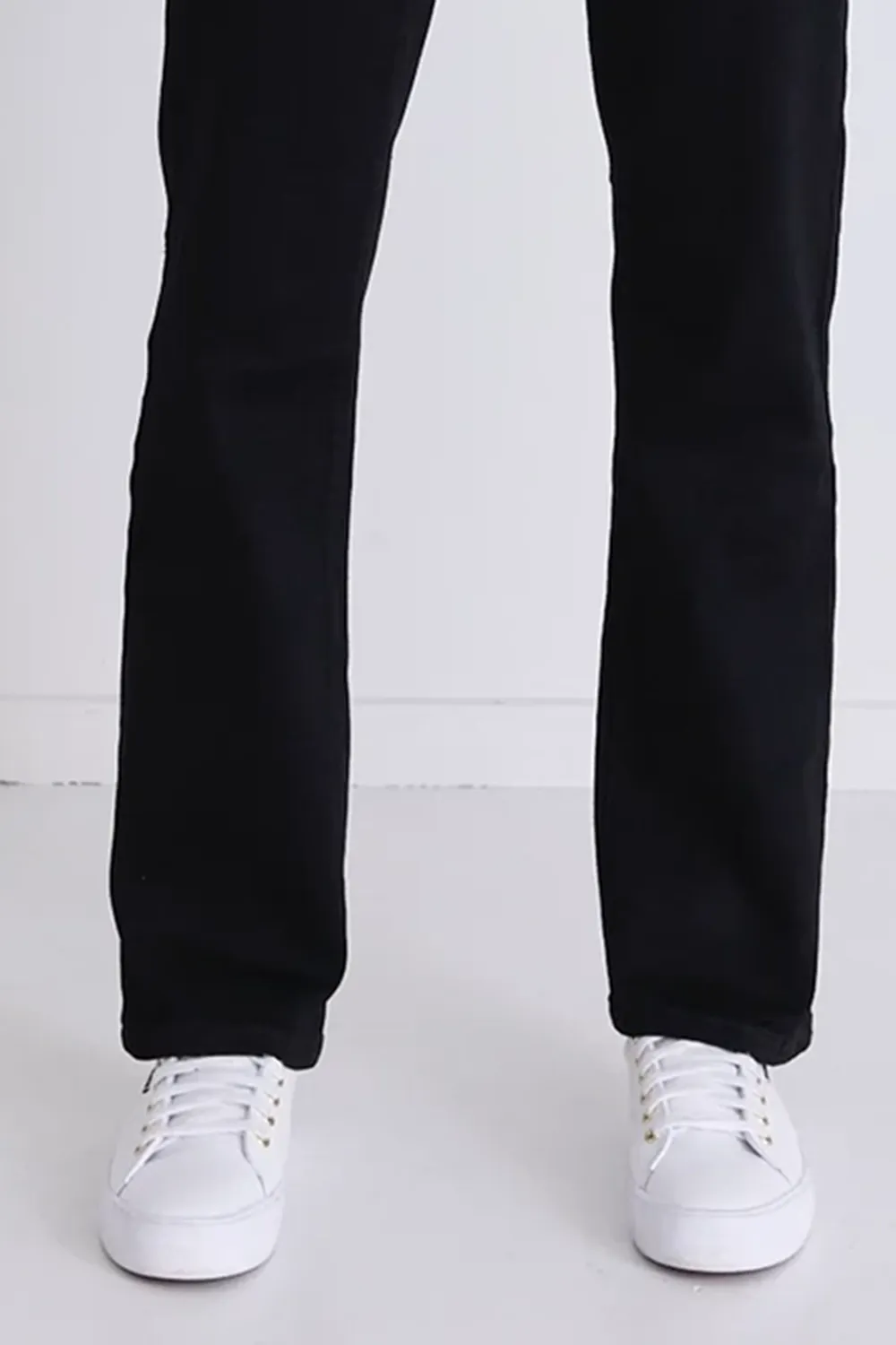 Black High - Waist Straight Jeans