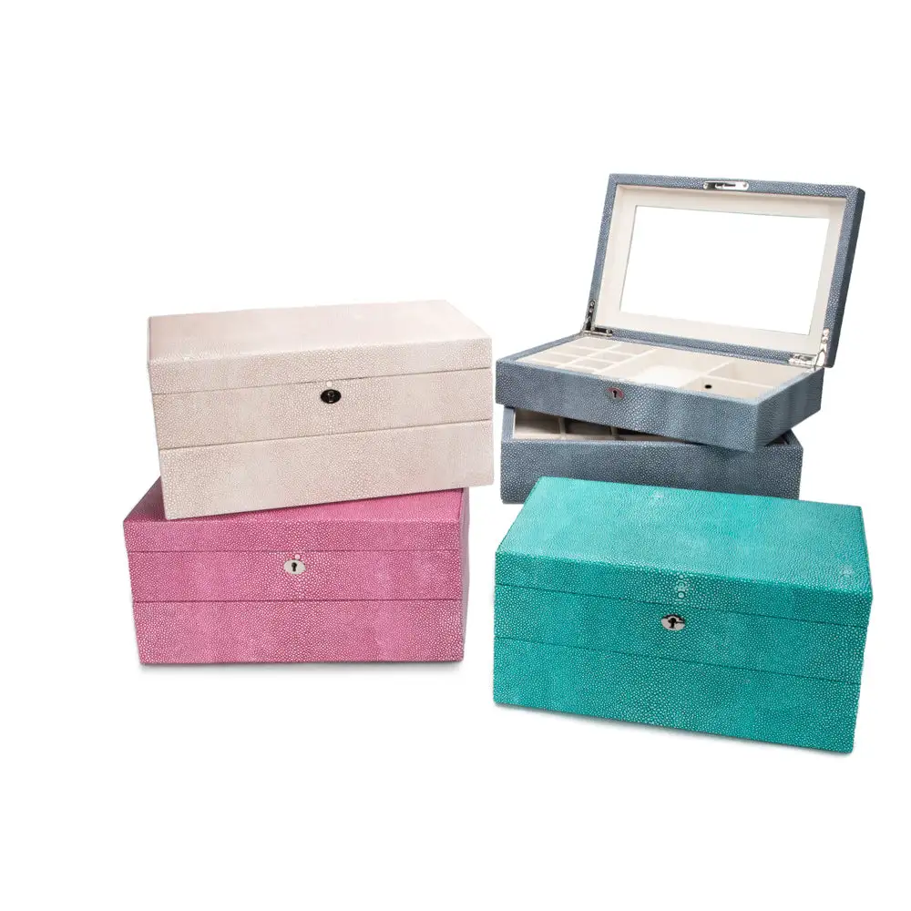 Mirror Lid Stackable Jewelry Box Set