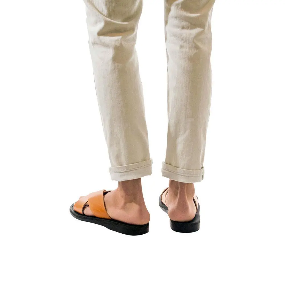 Modern Leather Slip On Sandals
