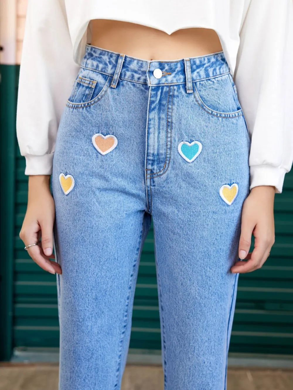 Soft Straight Leg Pocketed Denim Jeans