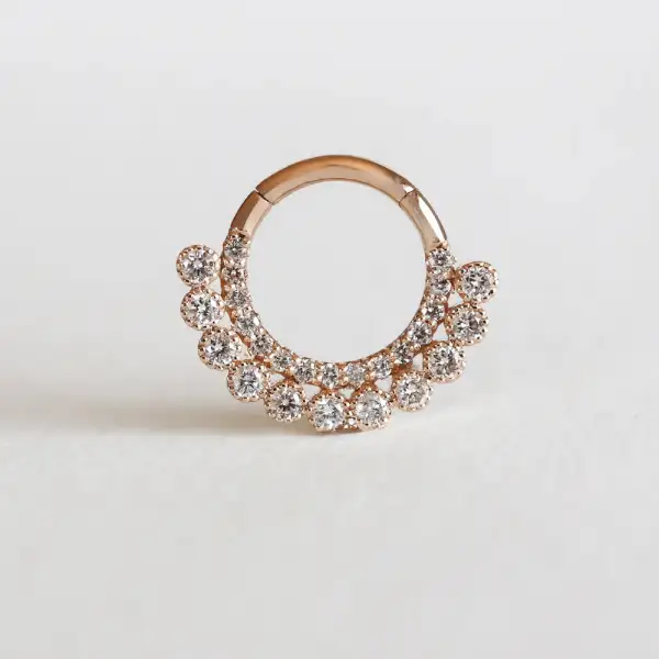 Modern Diamond Clicker Hoop Earring
