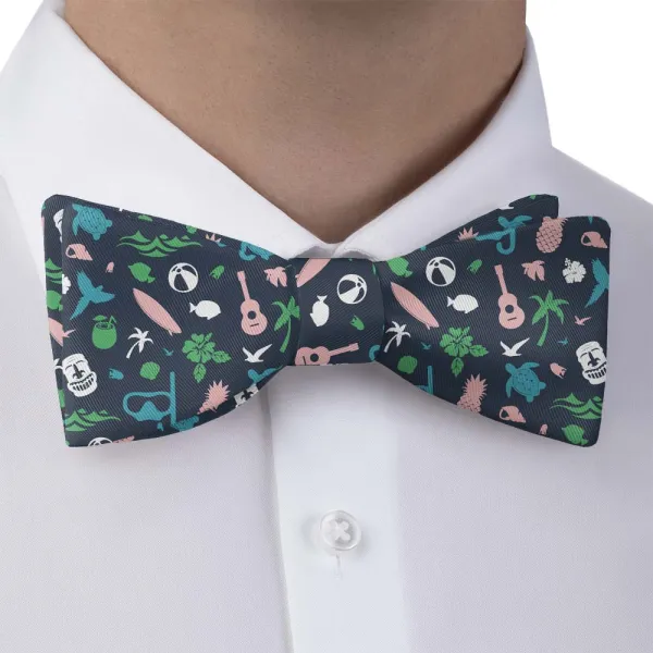 Ocean Waves Blossoms Heritage Motif Bow Tie