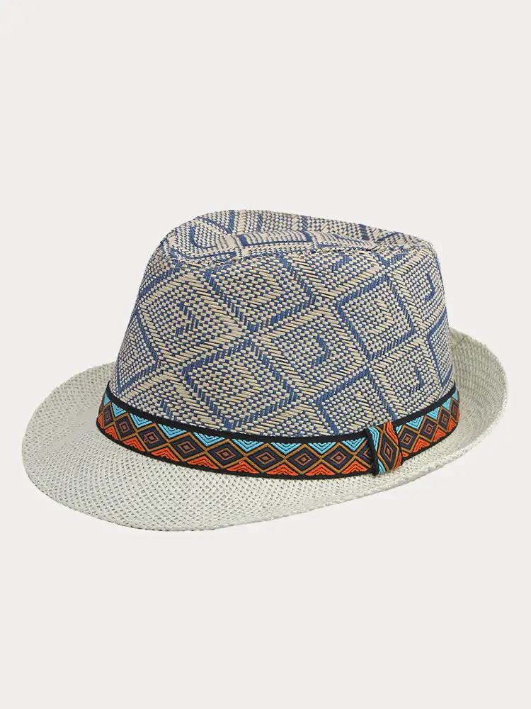 Western Cowboy Straw Sunshade Fedora Hat