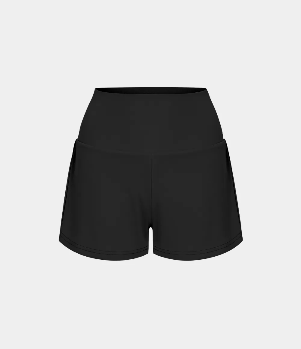 2026🔥  Super High Waisted Back Pocket & Side Hidden Pocket 2-in-1 Yoga Shorts 2.5