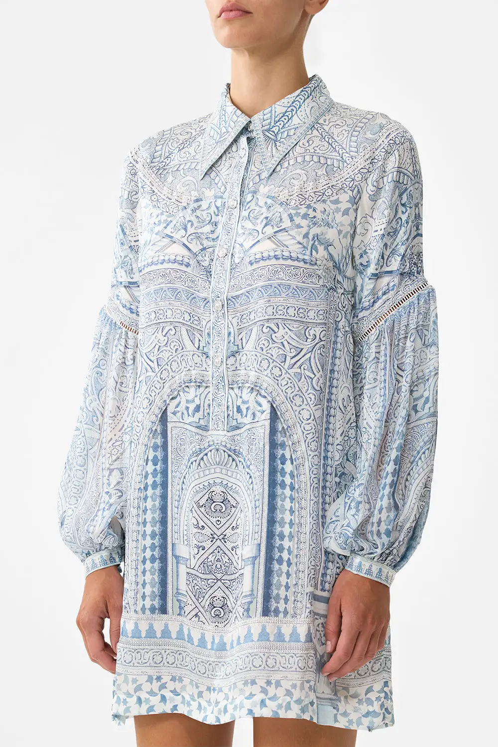 Shirt Dress with Blouson Sleeve