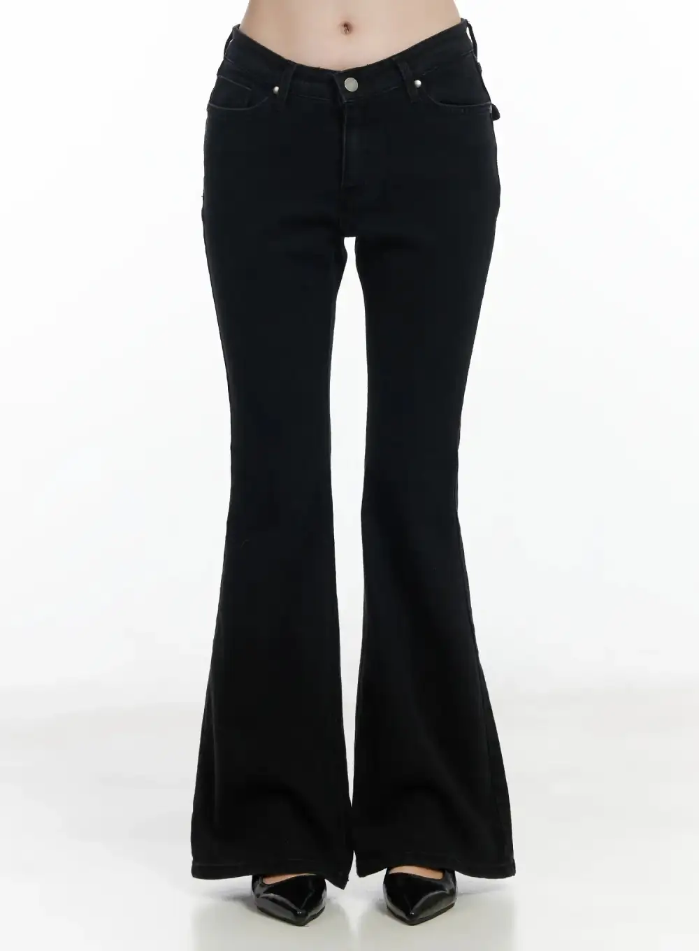 Regular-Fit Studded Bootcut Jeans
