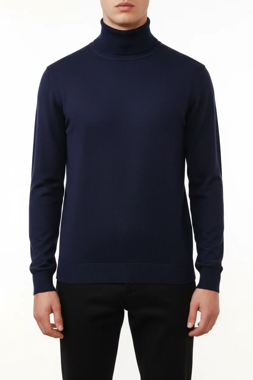 Casual Slim Fit Viscose Turtleneck Sweater