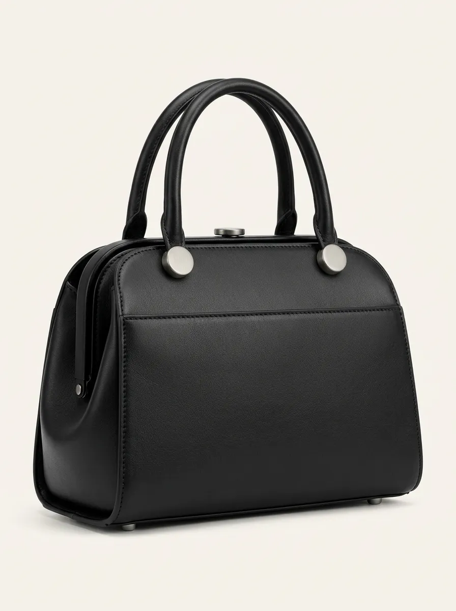 Women's Laid Back Stud Detail Black Everyday Handbag