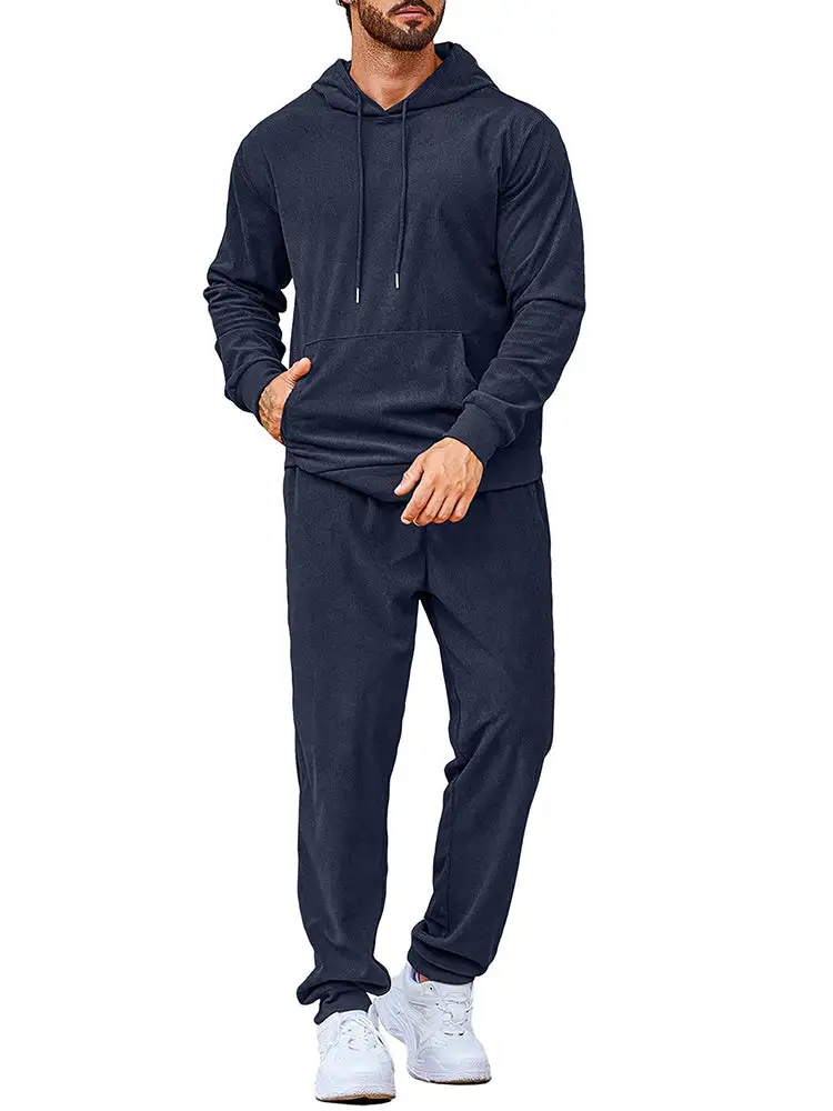 Casual Sports Hoodie Jogging Sweatsuit Two Piece Set