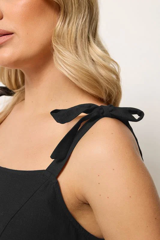 Black Linen Smock Dress detail 3