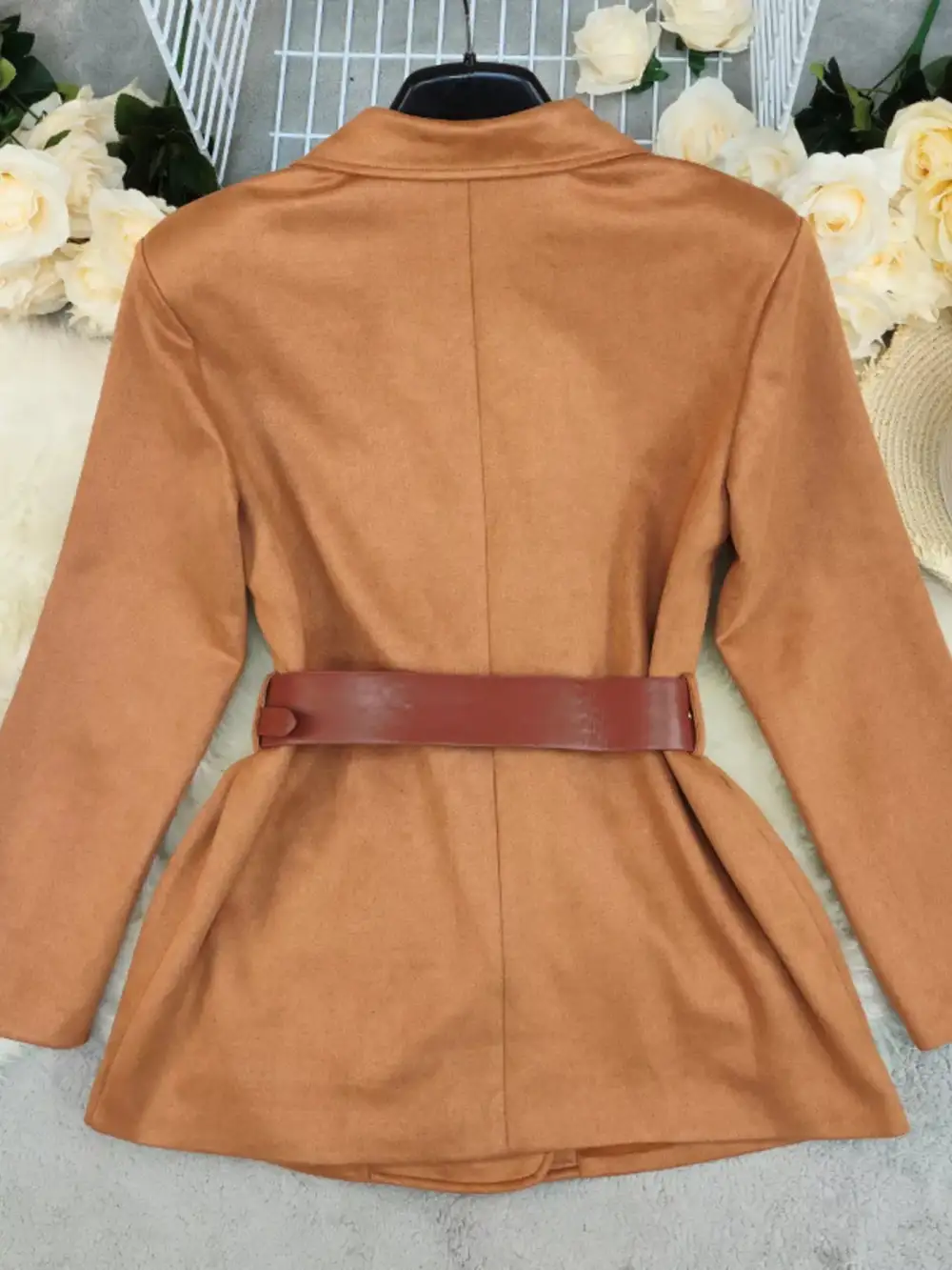 Tailored Double-Breasted Lapel-Collar Blazer