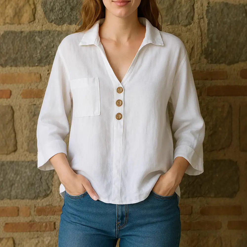 Smooth Relaxed Long Sleeve Blouse