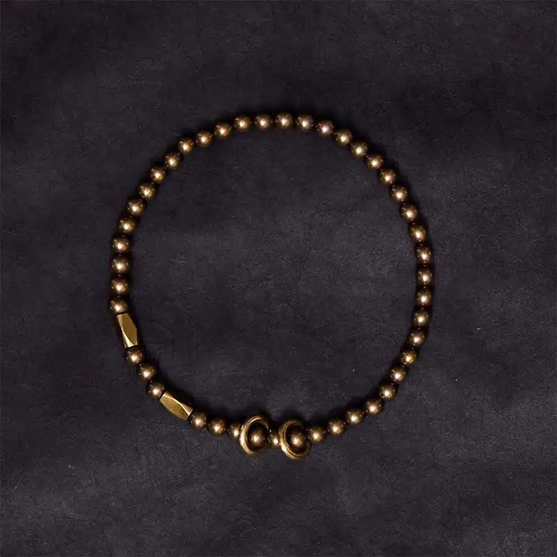 Self Care Copper Brass Beads Design Couple Bracelet