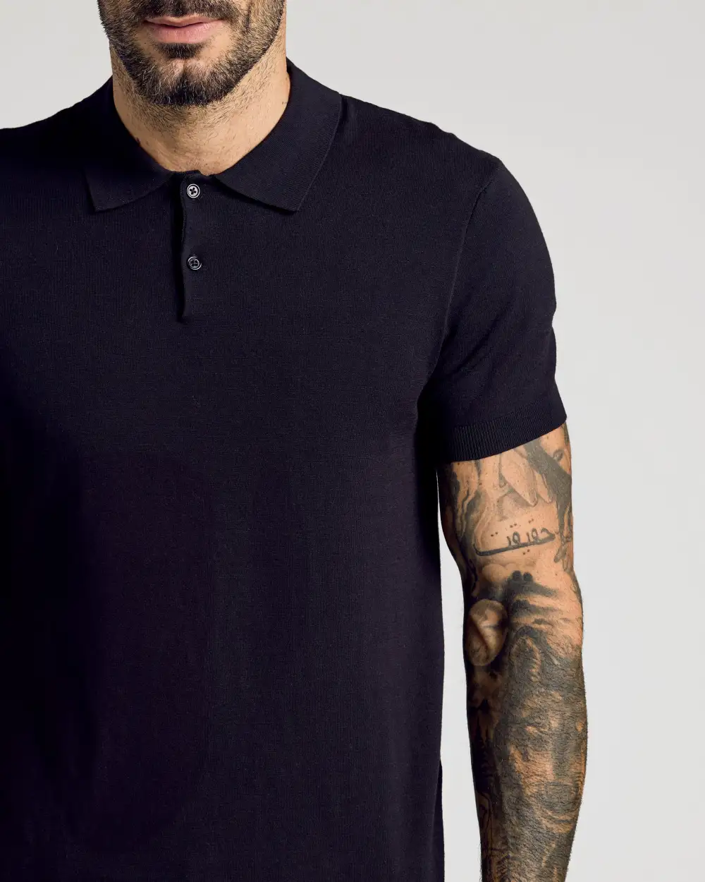 Sweater-Knit Men's Polo Shirt