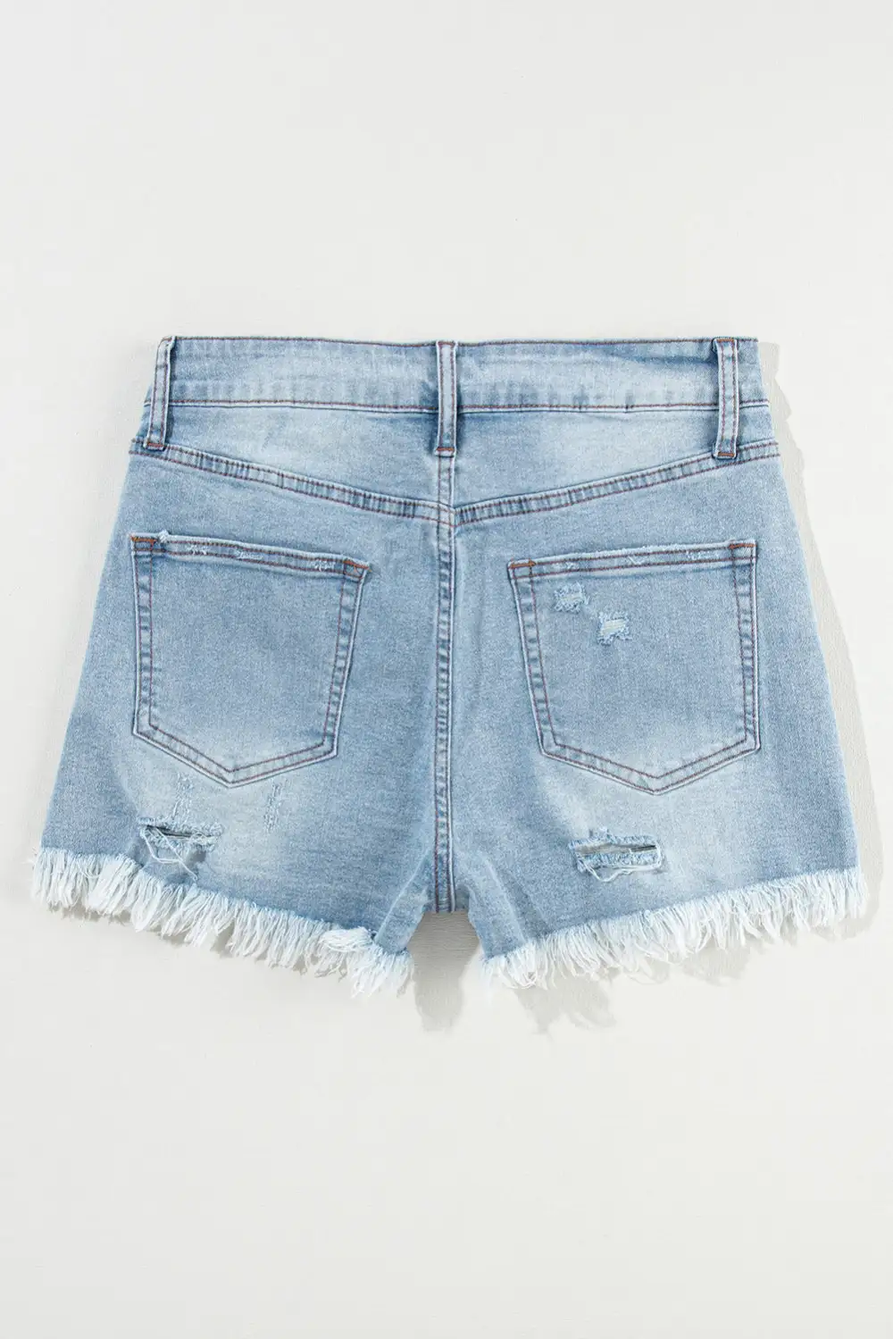 High-Waist Raw-Hem Distressed Ripped Denim Shorts