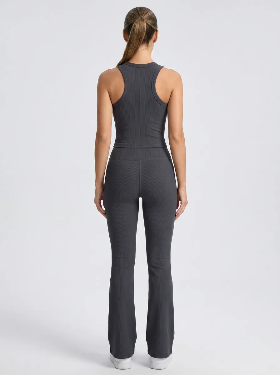 Fitness Flared-Leg Tank-Top Women's Tank Top Flare Pants Active Set
