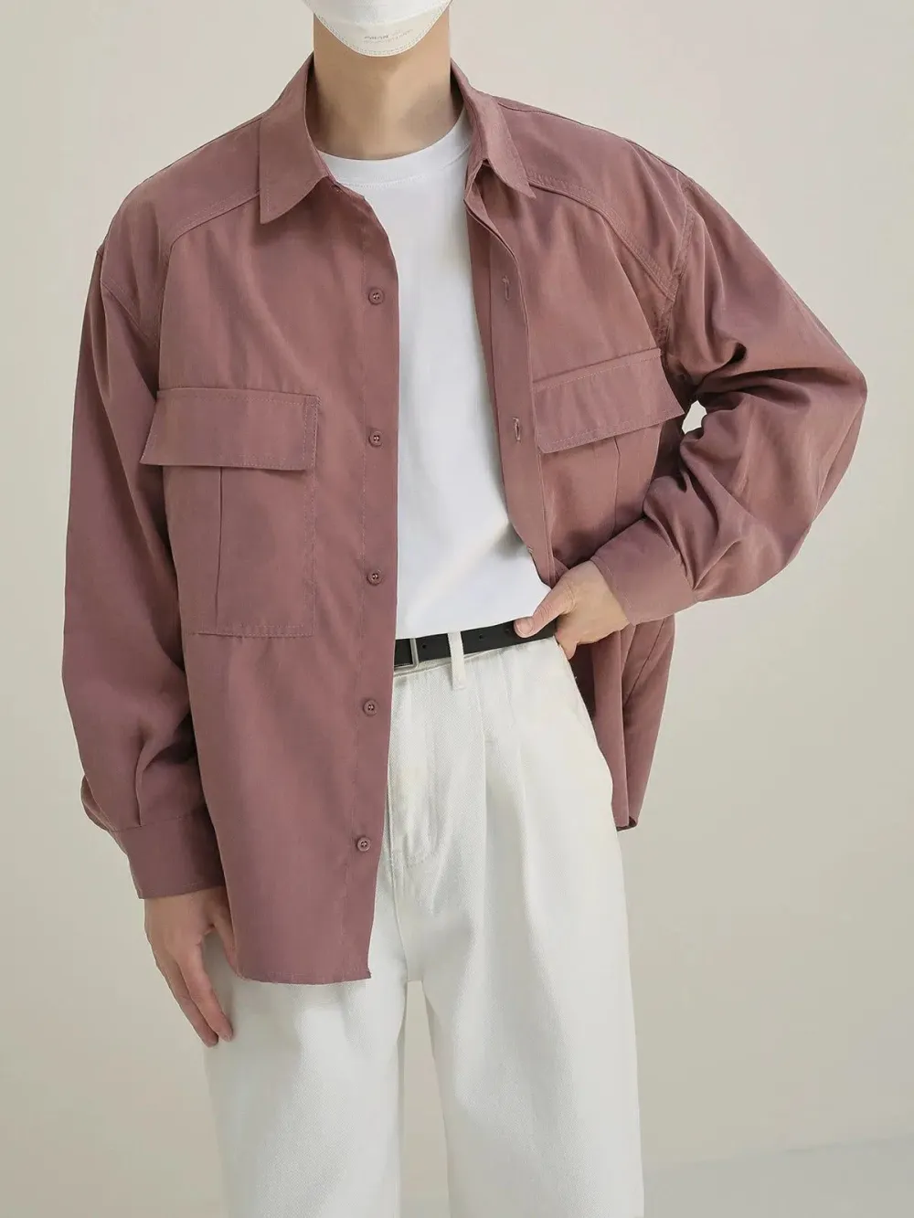 Drop Shoulder Flap Pocket Shirt