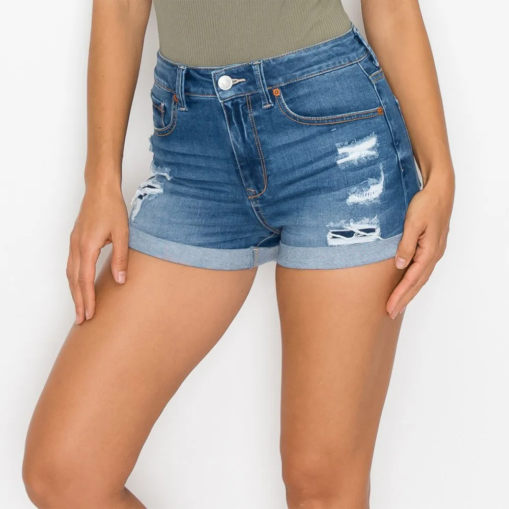 High Rise Denim Shorts