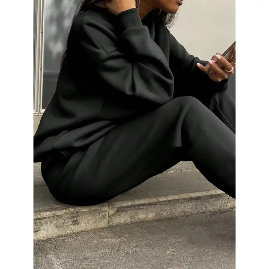Half Zip Sweatshirt and Pants Set